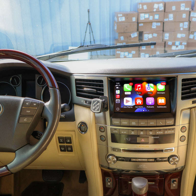 2012-2015 Lexus LX 570 factory screen displaying CarPlay with Hamilton Motor Company product installed